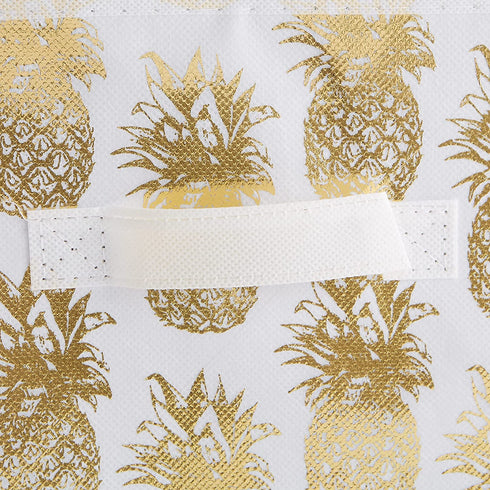 DII Foldable Fabric Storage Containers (13x13x13) Pineapple Gold-Set of 2, Large (2), White