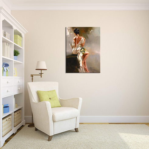 Home Decor Wall Art Painting Canvas Prints Bathroom Bedroom Living Room Wall Decoration Nude Woman Art Stretched and Framed Painting on Canvas