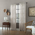 Archaeo Fragmented Geometric Embroidery Mid-Century Modern Natural Blend Curtain, 50 in x 84 in Panel, Gray/Linen