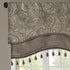 Madison Park Faux Silk Paisley Jacquard, Rod Pocket Curtain with Privacy Lining for Living Room, Kitchen, Bedroom and Dorm, 50 in x 18 in, Blue Bead Trim