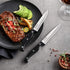 McCook MC55 Steak Knives - 8 Pieces Full Tang Serrated Stainless Steel Steak Knife Set, Black