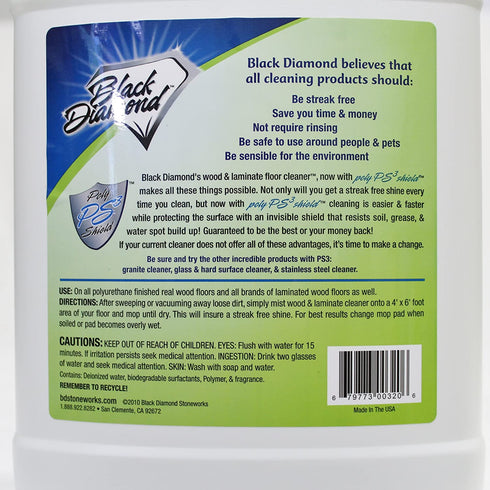 Black Diamond Stoneworks Wood & Laminate Floor Cleaner: For Hardwood, Real, Natural & Engineered Flooring Biodegradable Safe for Cleaning All Floors
