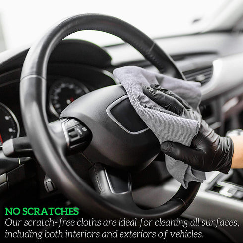 Microfiber Cleaning Cloth, 50 Pack 12 x 16 - for Kitchen, Car, Super Absorbent Cloths - Polishing Shop Rags with Streak Free Finish for Indoor, Outdoor Surfaces - Premium Dusting Huck Towels