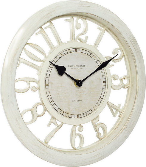 Equity by La Crosse 20857 11.5" Delaney Floating Dial Quartz Clock, Antique White