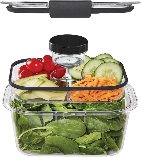 Rubbermaid Brilliance Food Storage Container, Salad and Snack Lunch Combo Kit, Clear, 9 Piece Set 1997843