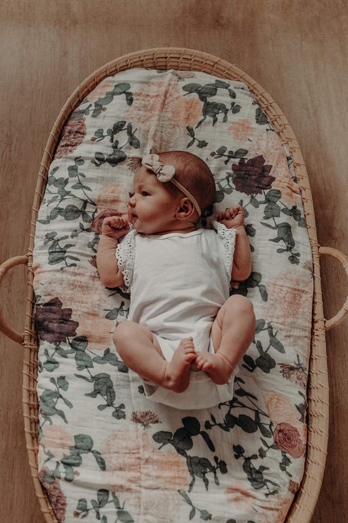 Frankie Lane Baby Girl Swaddle Blanket Single, 47 x 47 inches - Organic Newborn Receiving wrap for Girls in Handmade Floral Design - Newborn Baby Girl Gifts Essential Muslin Swaddle Blankets