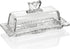 Bezrat Glass Butter Dish | Premium Butter Dish with Lid and Easy Grip Handle | Easy to Use and 100% Food Safe - Dishwasher Safe | Flower Addition