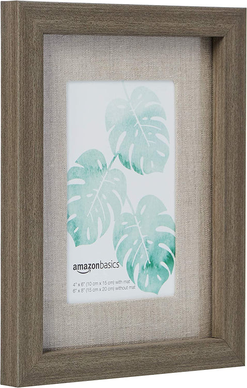 Amazon Basics Gallery Wall Frame - 6" x 8" Frame For 4" x 6" Photo Display, Barnwood (3-Pack)