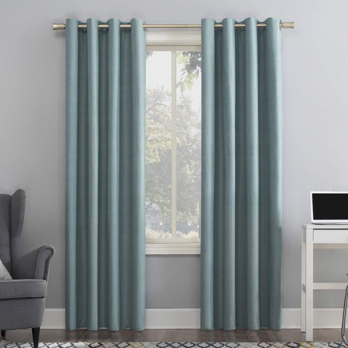 Sun Zero Columbia Thermal Insulated 100% Blackout Grommet Curtain Single Panel, 50" x 84", Mineral
