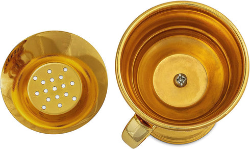 AM Regal Metal Incense Burner - Bakhoor Burner Mubkhara Frankincense Insence Burner - Ideal for Yoga, Spa & Aromatherapy (Gold)