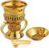 AM Regal Metal Incense Burner - Bakhoor Burner Mubkhara Frankincense Insence Burner - Ideal for Yoga, Spa & Aromatherapy (Gold)