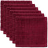 DII Basic Terry Collection Solid Windowpane Dishcloth Set, 12x12, Wine, 6 Piece