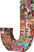 Marvel ME01J4 10 x 1 Red/Blue/Yellow Comics Wood Letter 'J'