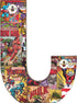 Marvel ME01J4 10 x 1 Red/Blue/Yellow Comics Wood Letter 'J'
