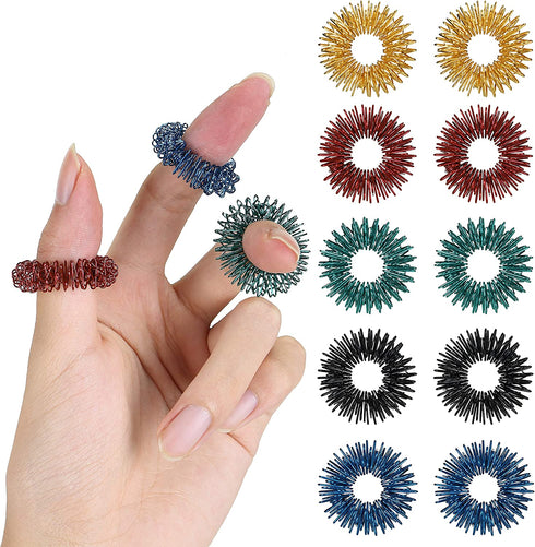 Mr. Pen- Spiky Sensory Rings, 10 Pack, Stress Relief Fidget Sensory Toys, Fidget Rings, Fidget Ring for Anxiety, Stress Relief Rings, Massager for Fidget ADHD Autism, Silent Stress Reducer Ring