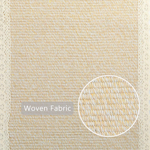 Macrame Table Runner, Rustic Farmhouse Cotton Linen Table Runner for Dining Room Dresser Farmhouse Decor, 12 x 82 Inch, Beige