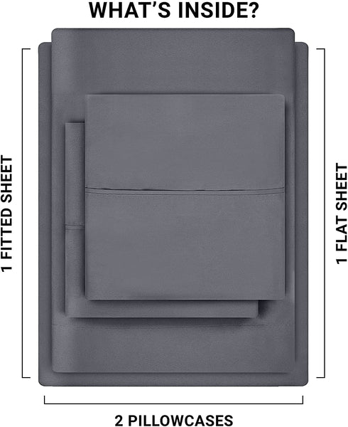 Utopia Bedding Queen Bed Sheets Set - 4 Piece Bedding - Brushed Microfiber - Shrinkage and Fade Resistant - Easy Care (Queen, Grey)