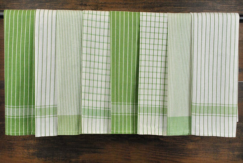 DII Everyday Basic Collection Woven Dishtowel Set, 20x28, Green, 8 Piece
