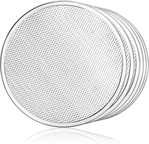 New Star Foodservice 50950 Restaurant-Grade Aluminum Pizza Baking Screen, Seamless, 12-Inch, Pack of 6