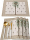 Fahome Cotton Linen Heat Resistant Placemat Set of 6, Geometric Summer Tropical Palm Trees on Brown Background, Washable Non Slip Table Mat for Dining Table Banquet Easy to Clean Home Decor