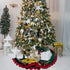 Christmas Tree Skirt 48 Inch,Large Embroidered Elf Padding Tree Collar with Striped Legs and Ripple Trim Border,Xmas Elf Themed Decoration,Christmas Tree Mat, Holiday Party Christmas Tree Decorations