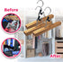 NeaTory Pants Hangers with Clips - Wardrobe Space Saving Heavy Duty Padded Non Slip Multifunctional Wooden Hangers for Pants Jeans Slack Dress Skirt Coat Sweaters Laundry 10 Per Set Pant Hangers