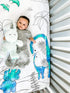 JumpOff Jo - Fitted Crib Sheet, Super Soft 100% Cotton Sheet for Standard Crib Mattresses and Toddler Beds, 28 in. x 52 in. - Blue Dinosaur