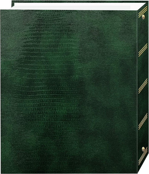 Magnetic Self-Stick 3-Ring Photo Album 100 Pages (50 Sheets), Hunter Green