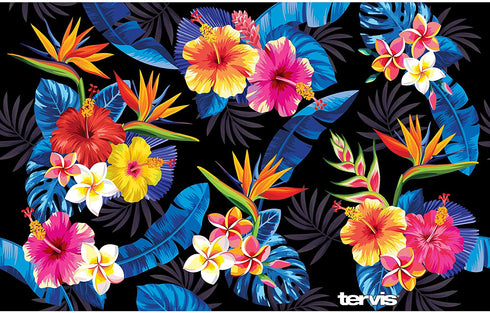 Tervis Tropical Collection Floral Stainless Steel Insulated Tumbler with Clear and Black Hammer Lid, Silver