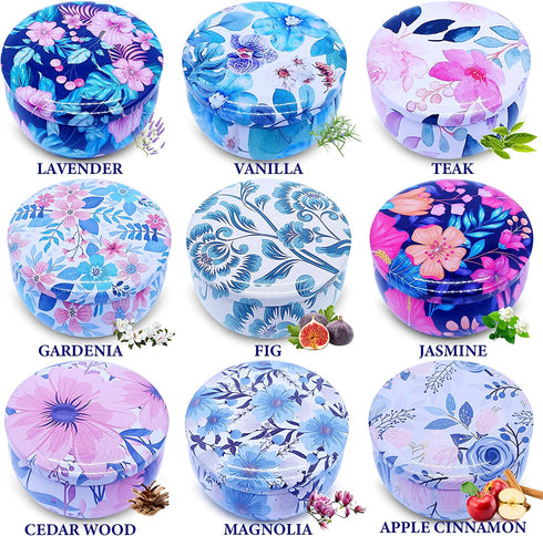 Scented Candles Gift Set, 9 Packs Soy Wax Candles for Women Mother's Day - Lavender, Vanilla, Jasmine, Gardenia, Apple & Cinnamon, Sweet Fig, Teak and Magnolia Scent