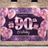 PAKBOOM Happy 90th Birthday Banner Backdrop - 90 Birthday Party Decorations Supplies for Women - Pink Purple Gold 4 x 6ft