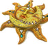 George S. Chen Imports Polyresin Orange Mosaic Face Sun with Yellow Mosaic Moon, 13"
