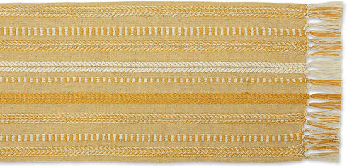 DII Farmhouse Braided Stripe Table Runner Collection, 15x72, Honey Gold