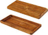 Strova Wood Serving Platters and Charcuterie Trays, Set of 2, Rustic Wooden Servers with Raised Edge, Serve Cheese, Sushi, Holiday Snacks, and More