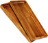 Strova Wood Serving Platters and Charcuterie Trays, Set of 2, Rustic Wooden Servers with Raised Edge, Serve Cheese, Sushi, Holiday Snacks, and More