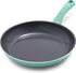 GreenLife Soft Grip Diamond Healthy Ceramic Nonstick, 10" Frying Pan Skillet, PFAS-Free, Dishwasher Safe, Turquoise
