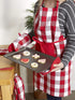 DII Buffalo Check Kitchen Collection, Classic Farmhouse Chef Apron, One Size, Red & White
