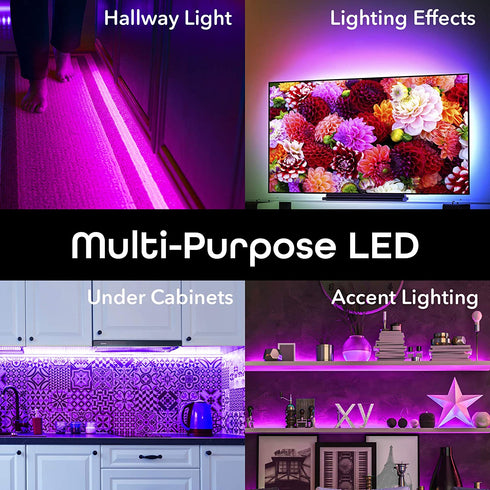 Geeni Prisma Strip USB Smart LED Strip Lights, Indoor/Outdoor Adhesive Strips, Lights for TikTok, Alexa and Google Home Compatible. No Hub Required (2M Light Strips)