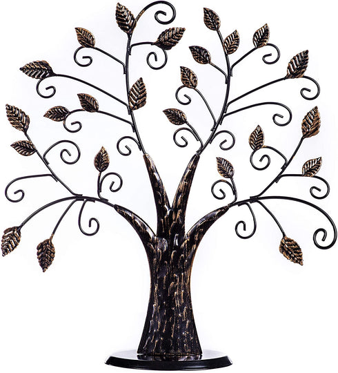Klikel Family Tree Picture Frame Stand with 6 Hanging Photo Picture Frames - Medium Metal Tree 12 X 11 - Holds 6 Ornamental 2x3 Frames