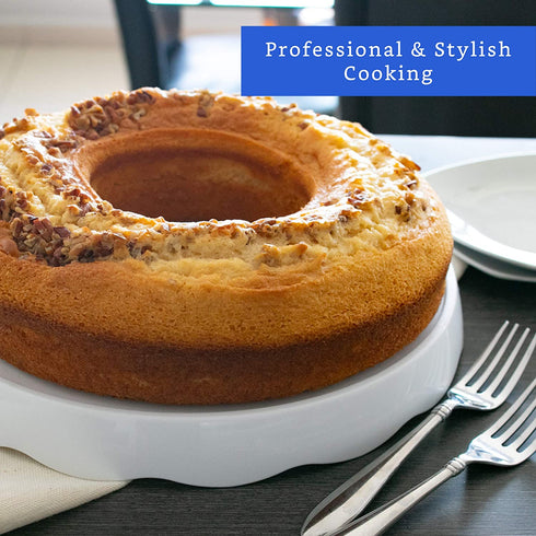 Aluminum Ring Cake Pan (9.5 in) - Ring Mold Pan - Tube Pan for Baking Pound Cake - Tube Cake Pan - Fluted Tube Pan - Flan Mold - Flan Cake Pan - Flan Pan - Chiffon Cake Pan - Bundt Cake Pan