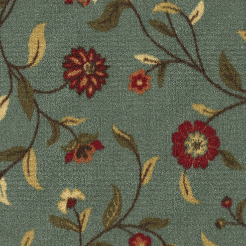 Ottomanson Ottohome Collection Contemporary Leaves Design Rubberback Runner Rug, 20" x 59", Seafoam