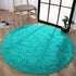 Goideal Round Fluffy Area Rug for Bedroom, Teal Blue Shaggy Rug for Boys Girls, Fuzzy Cute Princess Castle Nursery Room Rug, Circle Plush Floor Carpet for Babies Room Decor 4ft (4' Diameter)