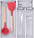 Kitchen Drawer Organizer, 4 Separate Compartments Mesh Silverware Organizer, Utensil Storage Organizer Flatware Silverware Tray with Anti-Slip Mats