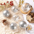 XmasExp Christmas Ball Ornaments Set-70mm/2.76" Silver Large Shatterproof Clear Glitter Pastic Christmas Ball Ornaments Xmas Tree Decoration Delicate Hanging Ornament for Xmas Party (12 Counts,Silver)