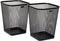 Mind Reader 2SQUAGA-BLK 2-Piece Garbage Waste Basket Recycling Bin Set, Square Metal Mesh, Black