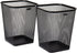 Mind Reader 2SQUAGA-BLK 2-Piece Garbage Waste Basket Recycling Bin Set, Square Metal Mesh, Black