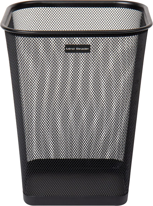Mind Reader 2SQUAGA-BLK 2-Piece Garbage Waste Basket Recycling Bin Set, Square Metal Mesh, Black