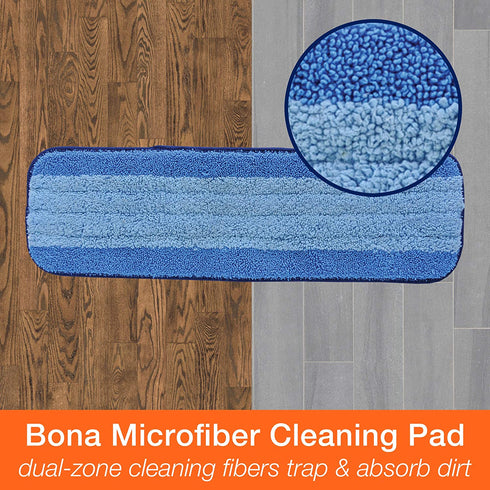 Bona Premium Microfiber Floor Mop, Includes Microfiber Cleaning Pad and Microfiber Dusting Pad