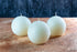 Set of 3 Sphere Ball Candles 3" Unscented Handpoured for Weddings, Home Decoration, Church, Restaurant, Spa, Smokeless Cotton Wick - Ivory