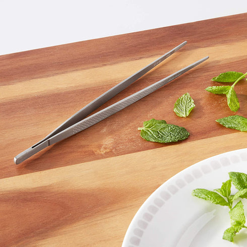 Mercer Culinary Straight Precision Plus Chef Plating Tong, 9-3/8 Inch, Stainless
